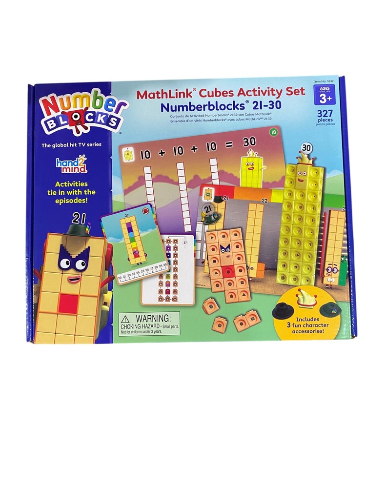 hand2mind, MathLink, Cubes, Numberblocks, 21-30, Activity Set, Ages 3+