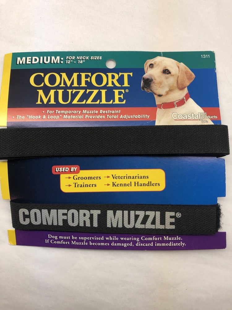 Medium Comfort Muzzle For Dogs. Black. For Temporary Muzzle Restraint.