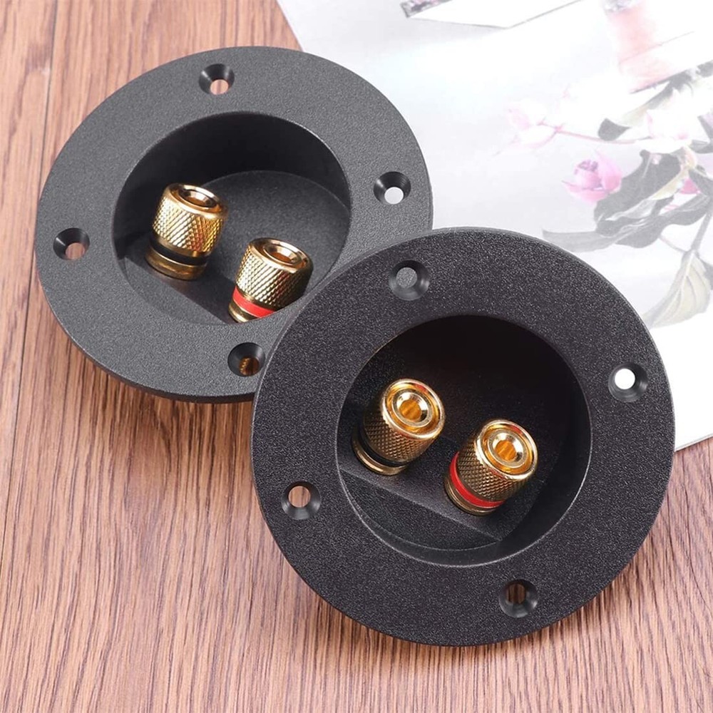 Durable Gold Plate Push Spring Loaded Speaker Jacks - Easy Install Pack of 2