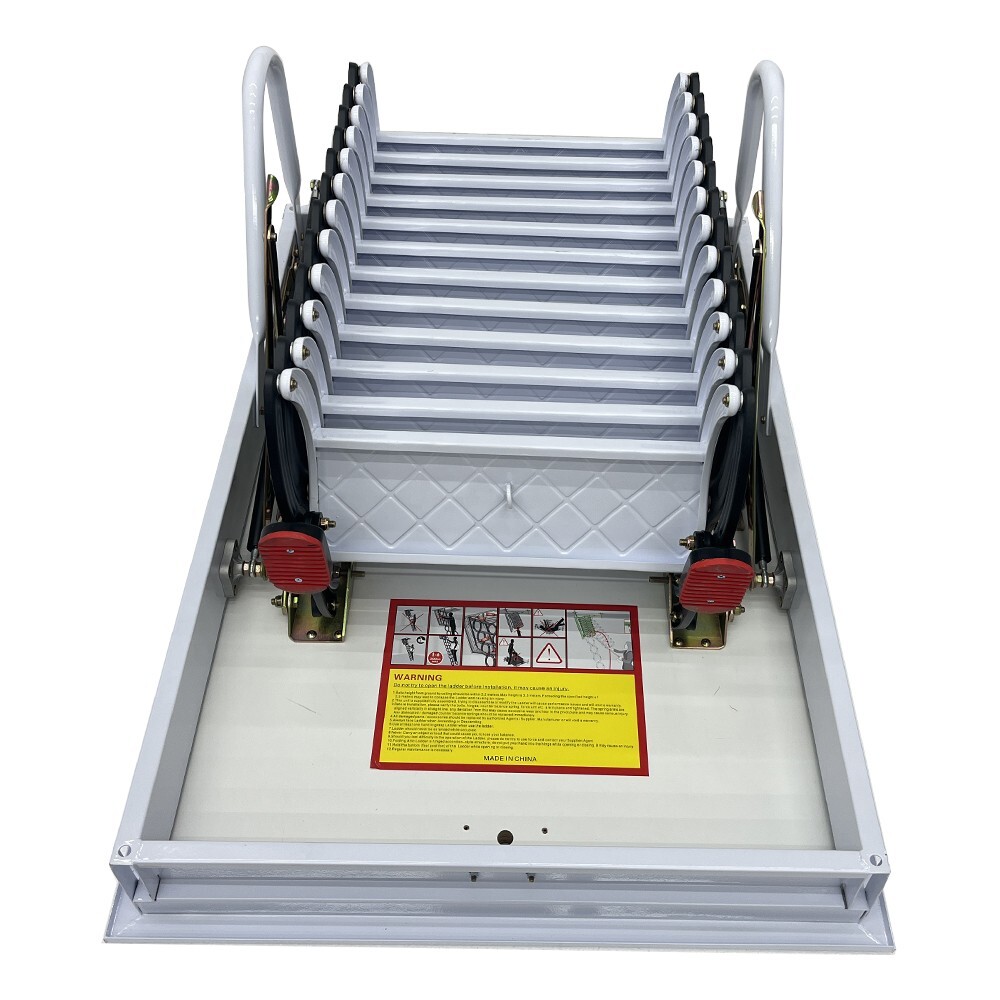 70*100 cm Attic Pull-down Folding Stairs Retractable Stairs Max 9.84ft/3m