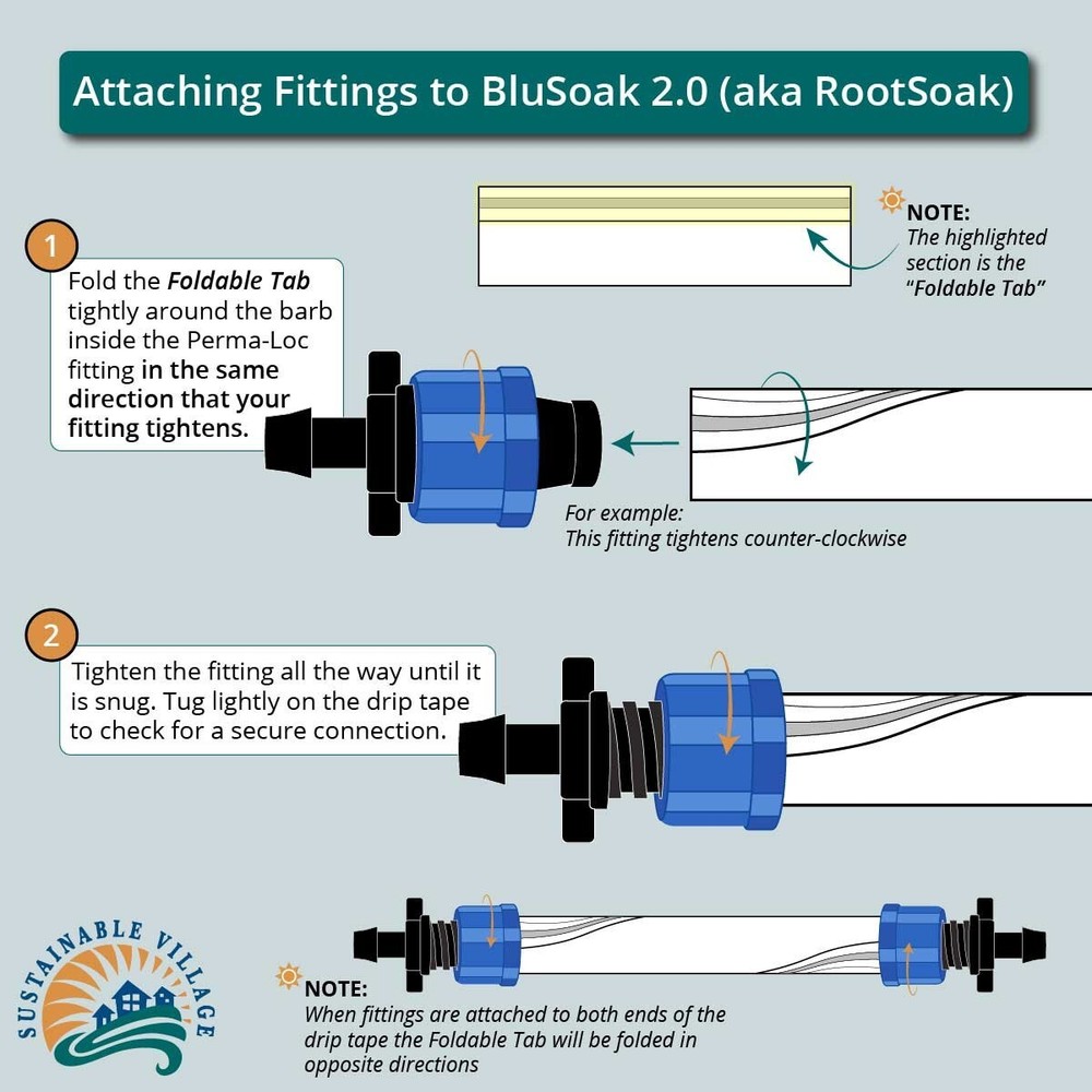 Blusoak Locking Tee - Female Thread (10 Pack) for Drip Tape/Soaker hose