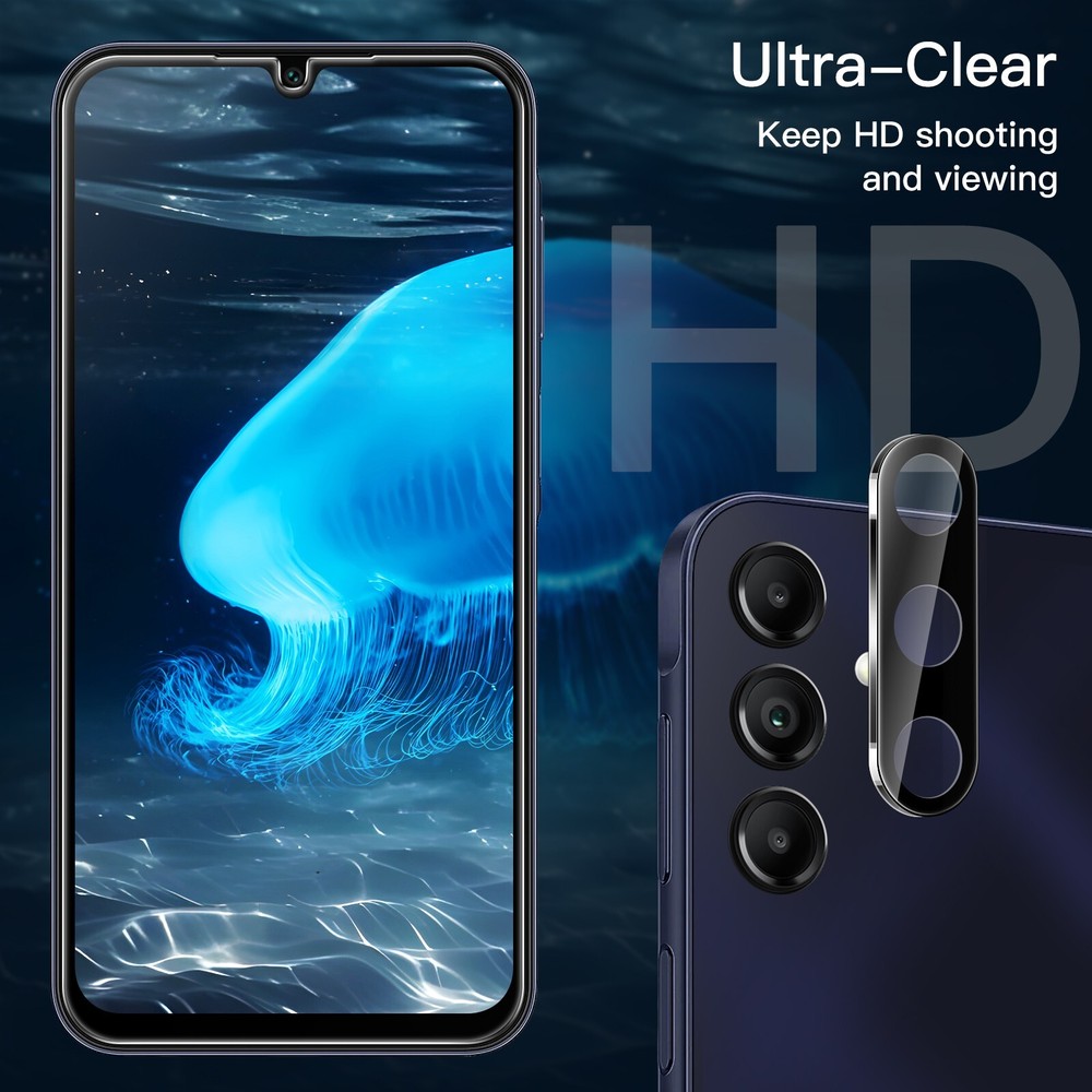 JETech Screen Protector for Samsung Galaxy A15 with Camera Lens Protector