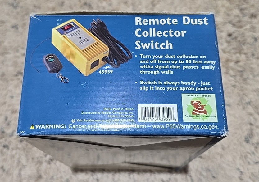 Rockler Remote Control Transmitter Switch 110 volt 1.5 HP w/ Remote