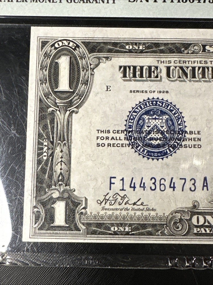 (2) 1928 $1 CONSECUTIVE Silver Certificate 63 EPQ PMG CHOICE UNCIRCULATED