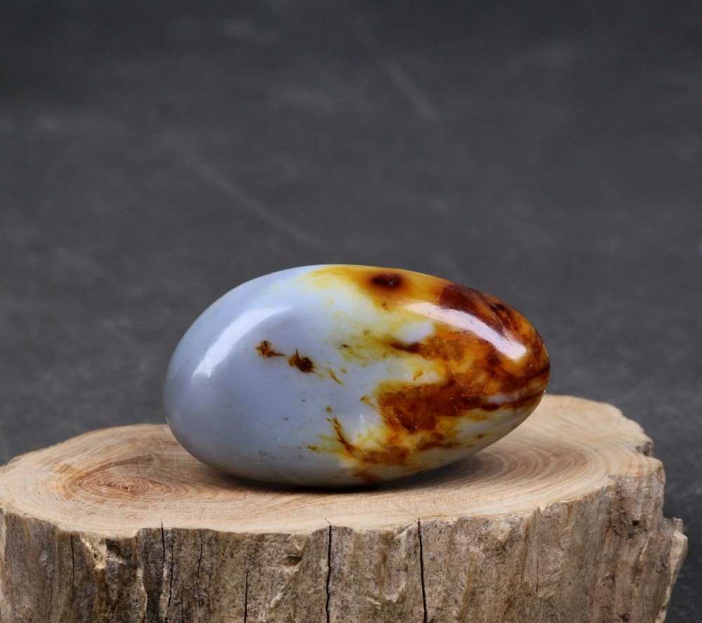 43G 100% Certified 100% Hetian jade Raw stone~和田玉青花籽料原石