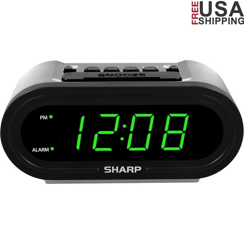 Digital Alarm Clock Automatic Time Set DST Backup Battery Indoor Dimmer Control