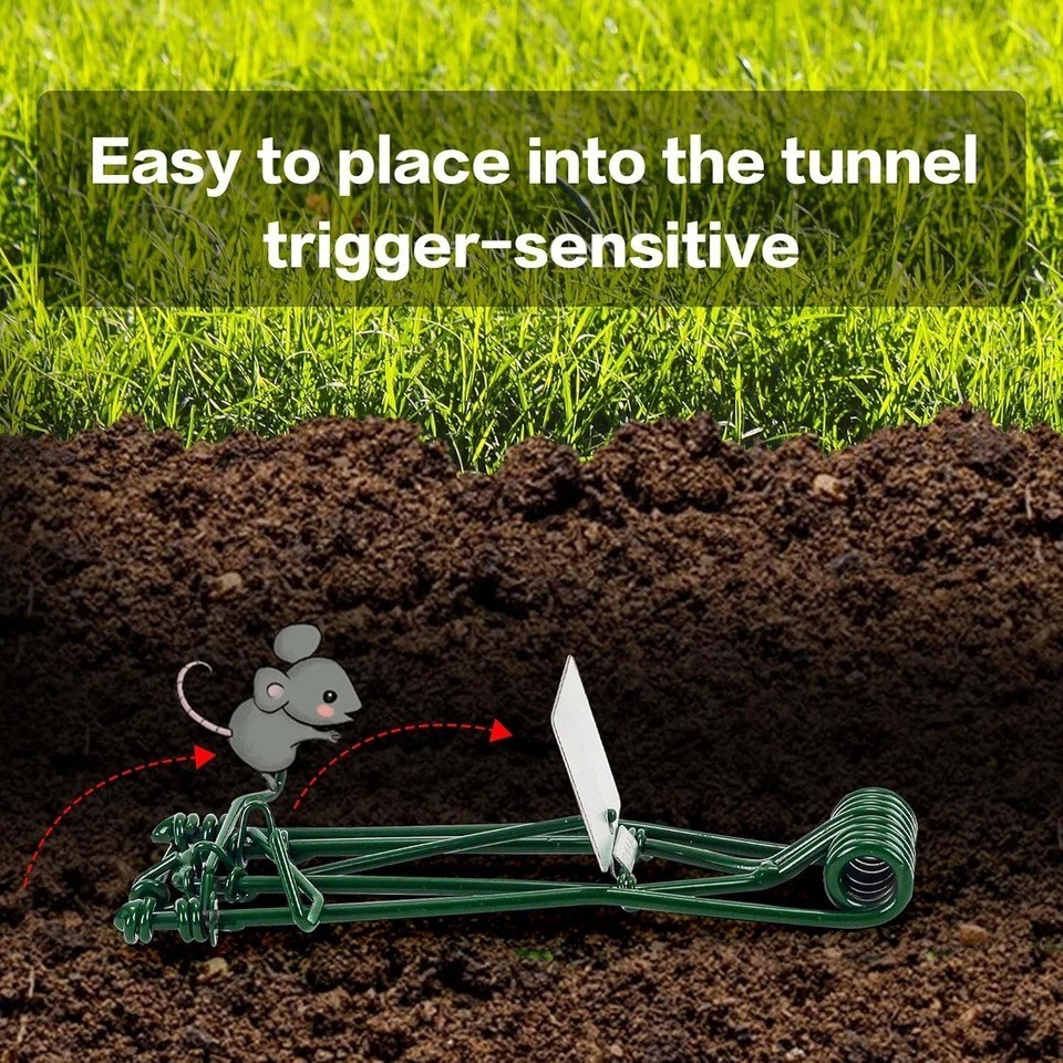 10 Pack Gopher Traps - Reusable Metal Gopher Trap, Easy Set Weather Proof Mole V