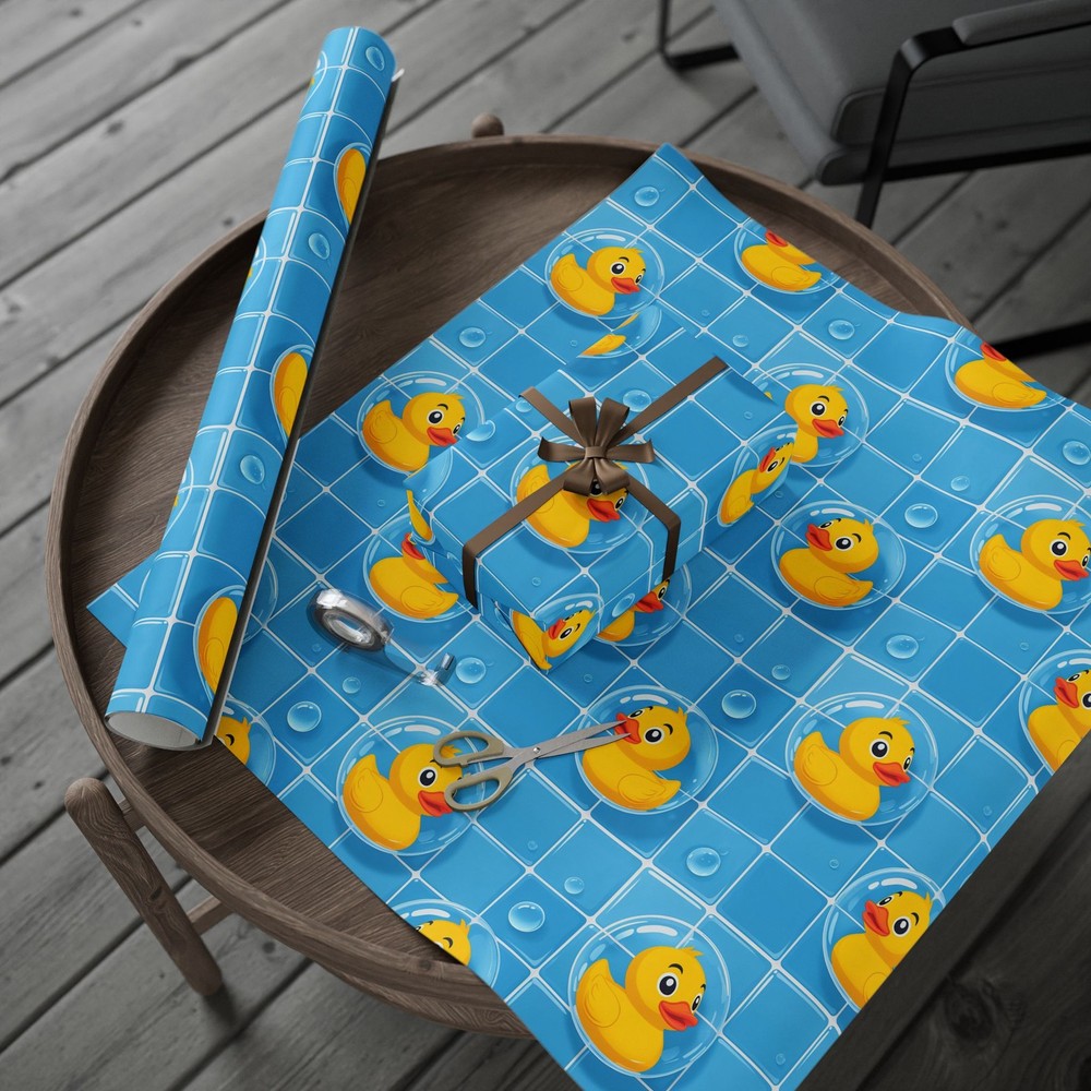 Rubber Duck Bubble Bath Premium Eco Friendly Decorative Gift Wrapping Paper