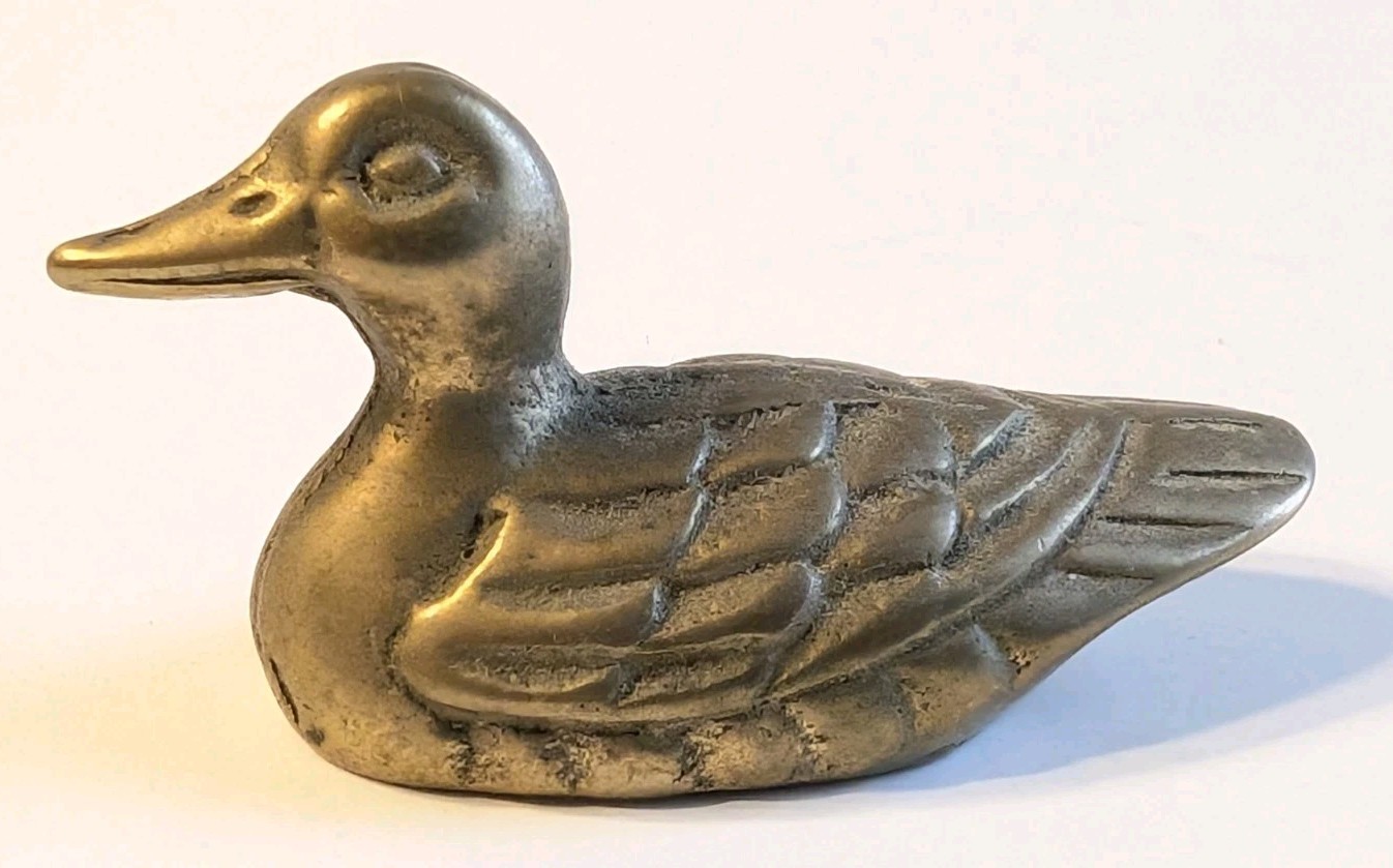 Vintage Miniature Brass Duck Paper Weights Collectibles Set of 3