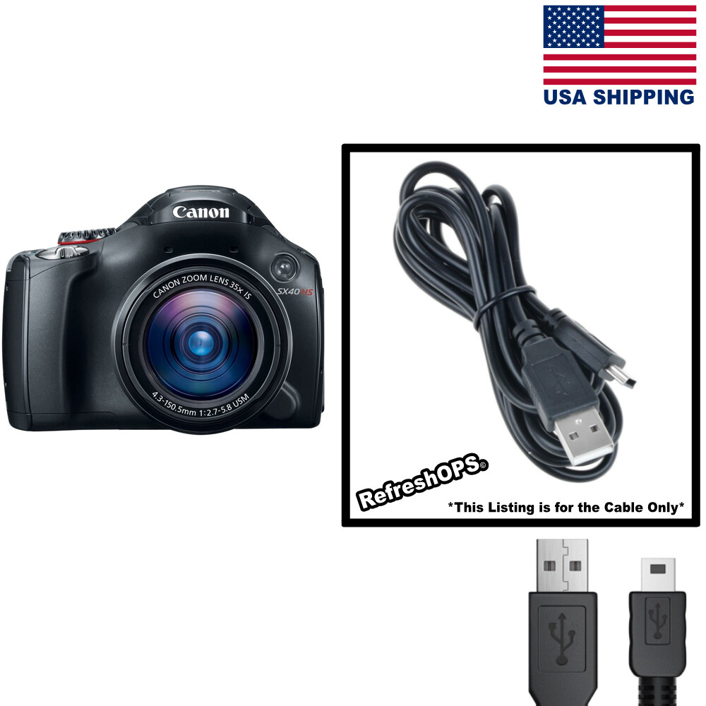 Canon PowerShot SX40  Digital Camera USB Cable Transfer Cord Replacement