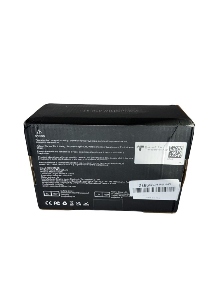 COCONISE USB RGB GAMING MICROPHONE. ME6S. Open Box