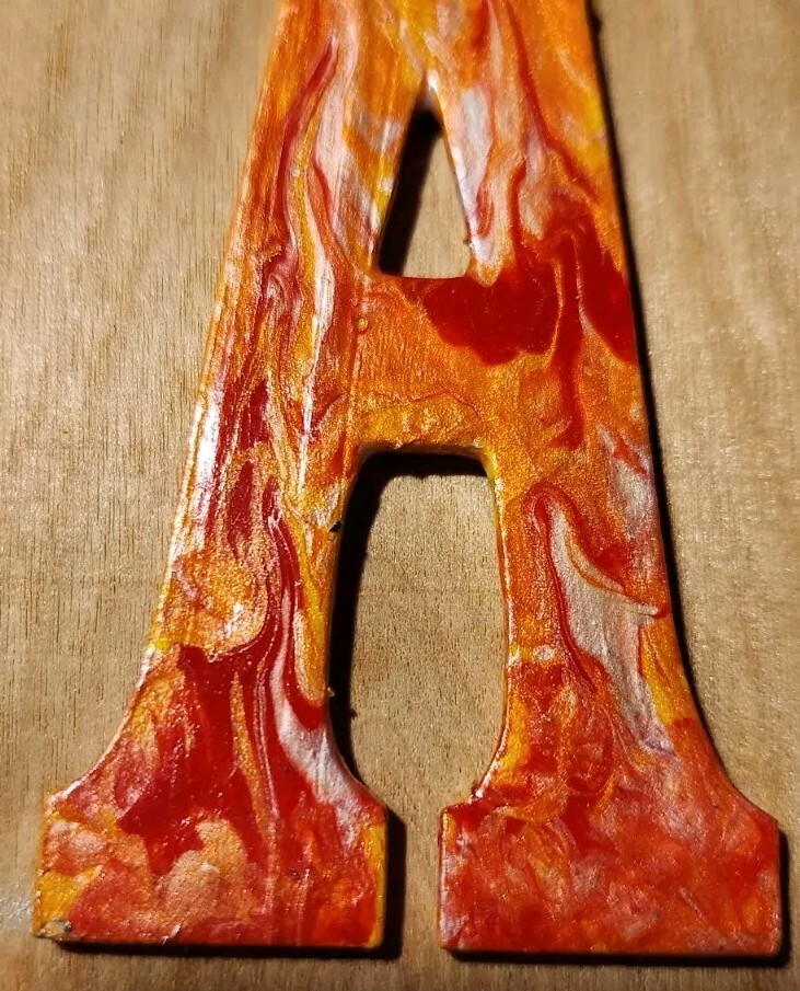 Unique Handpainted 4" Wood Letter "A"