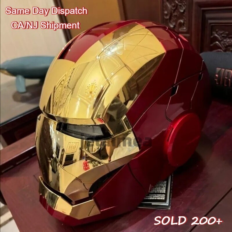 US! Iron Man Gold Mask Cosplay AUTOKING MK5 1:1 Helmet Wearable Voice-control