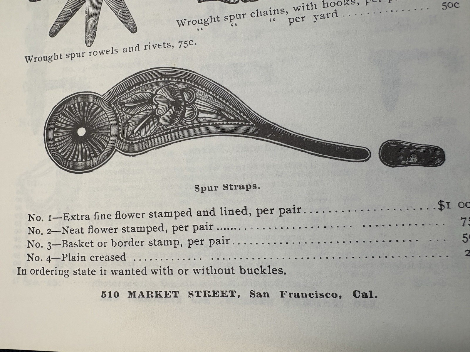 Meanea Style Old West Spur Straps, by Stewart Saddlery of Arizona