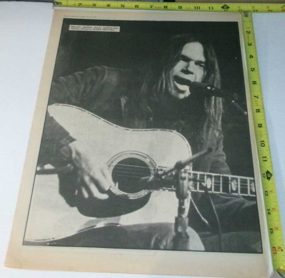 NEIL YOUNG Vintage Original Newspaper Double Sided Article 1974 CSN&Y Rock