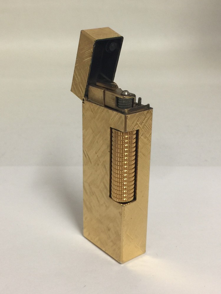 Dunhill Total Pattern Design Square Rollagas Gold Plated Lighter
