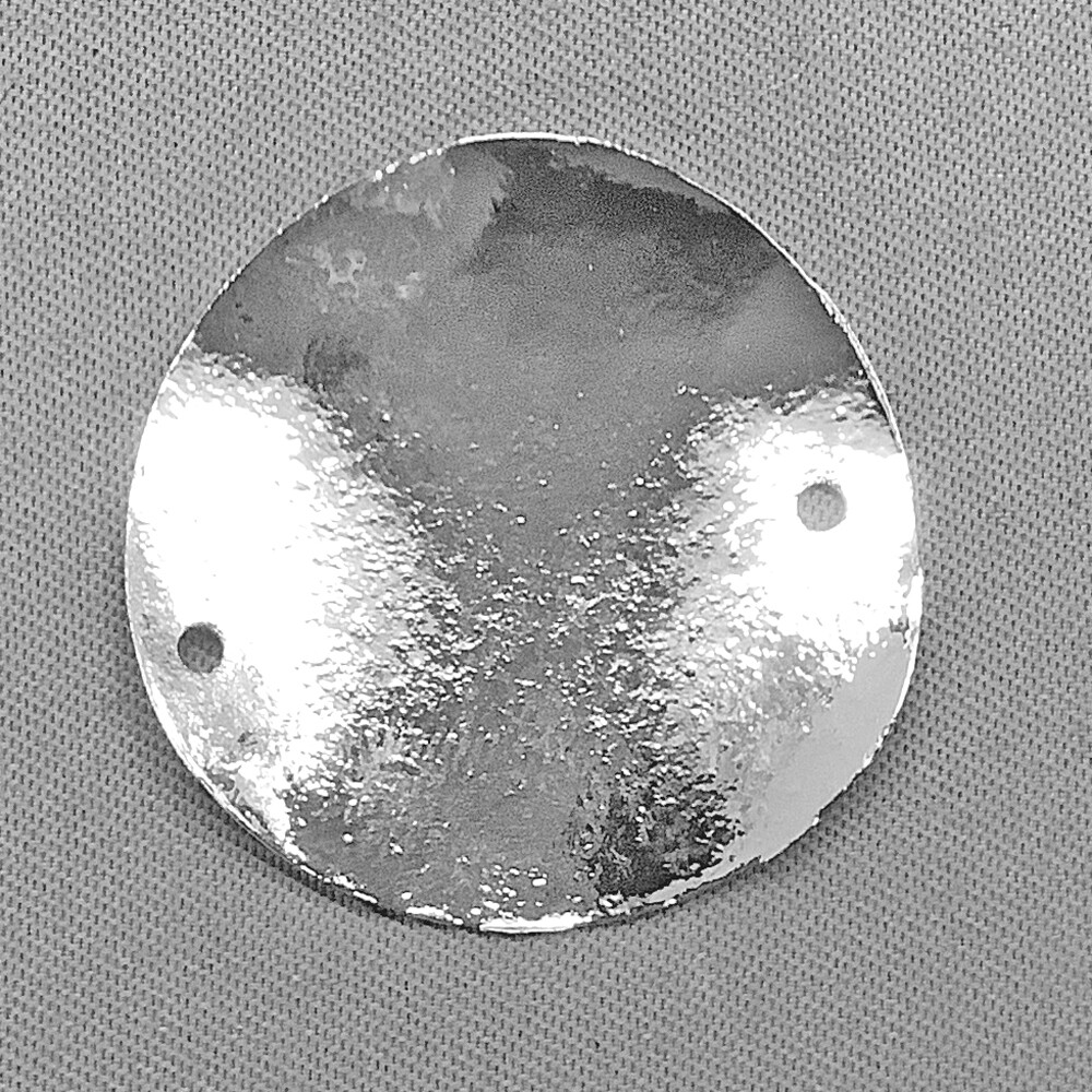 Silver Plated Copper 25mm Stardust Hammered Circle 2 Loop Connectors Q4 per Pkg