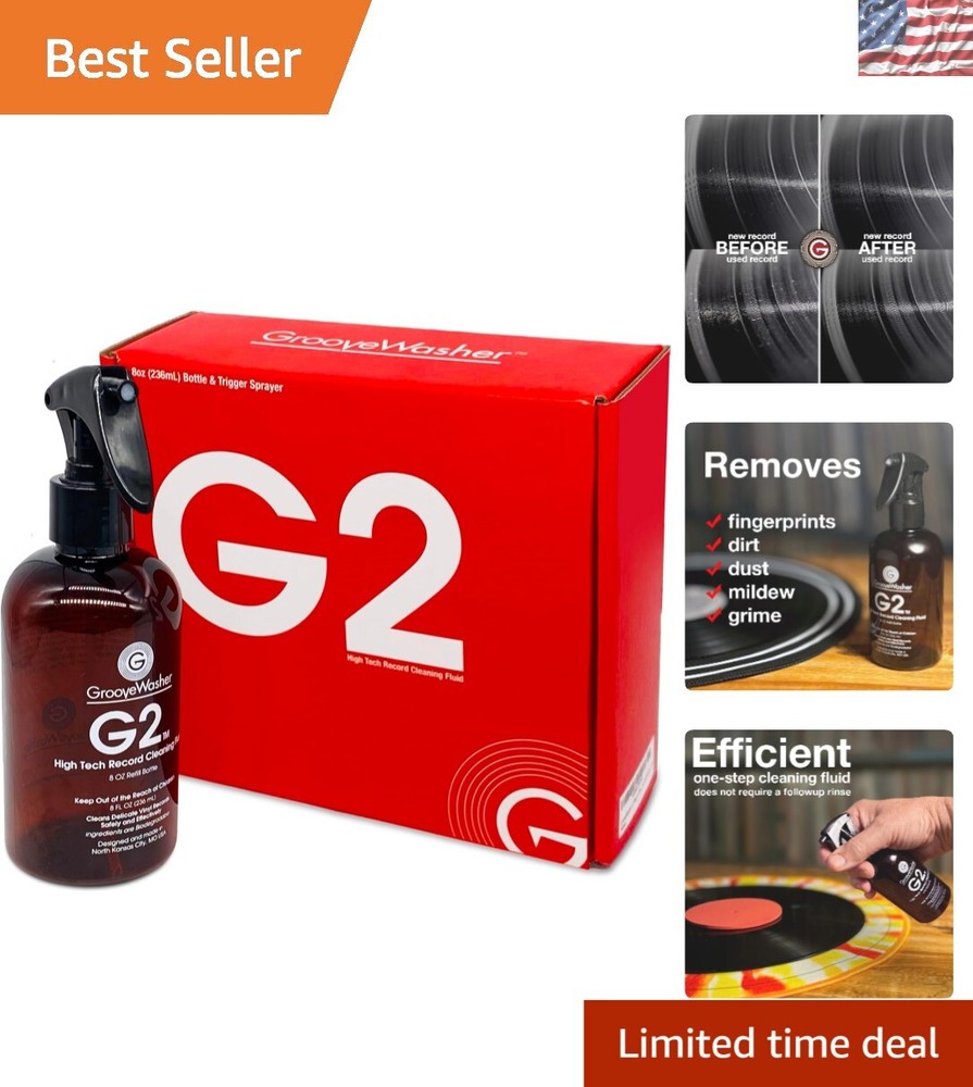 G2 High Tech Vinyl Record Cleaning Fluid Refill - 8 fl oz, No-Rinse Solution