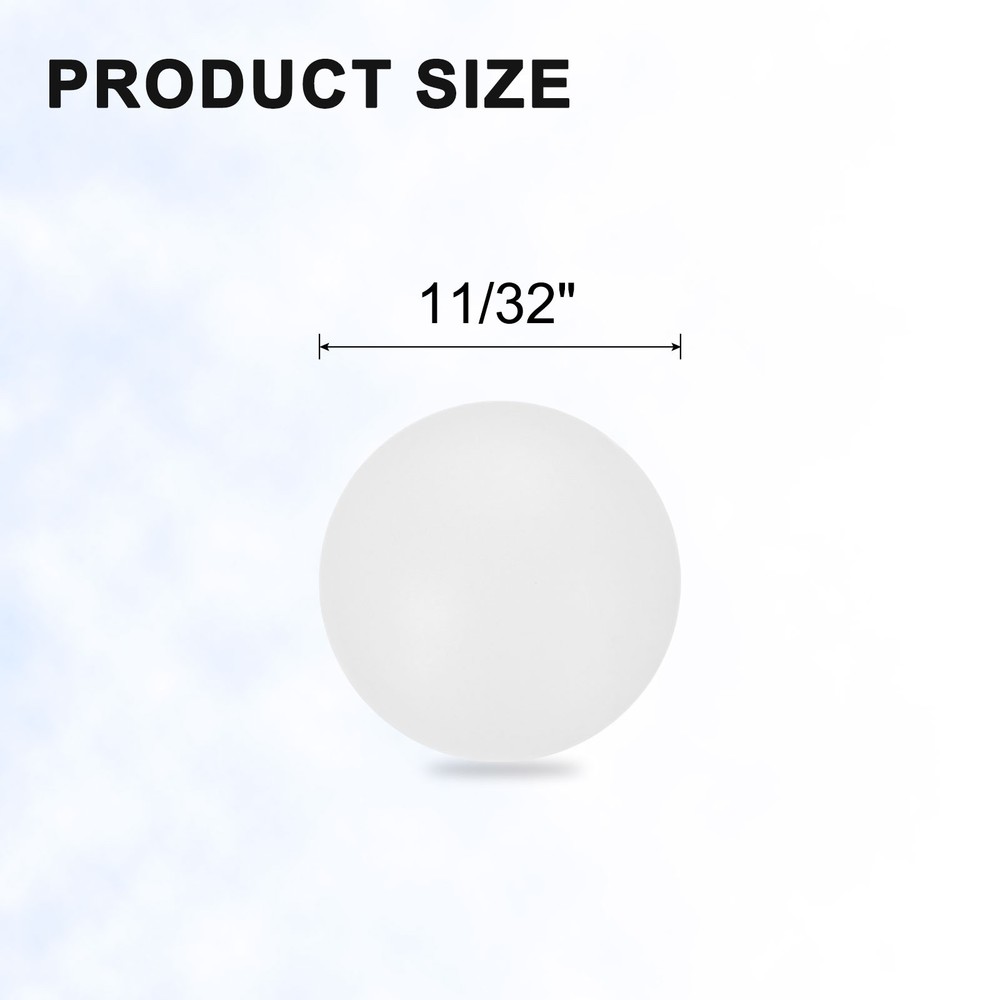 100pcs PP Plastic Bearing Balls 1/2" Solid Plastic Balls G2 Precision, White