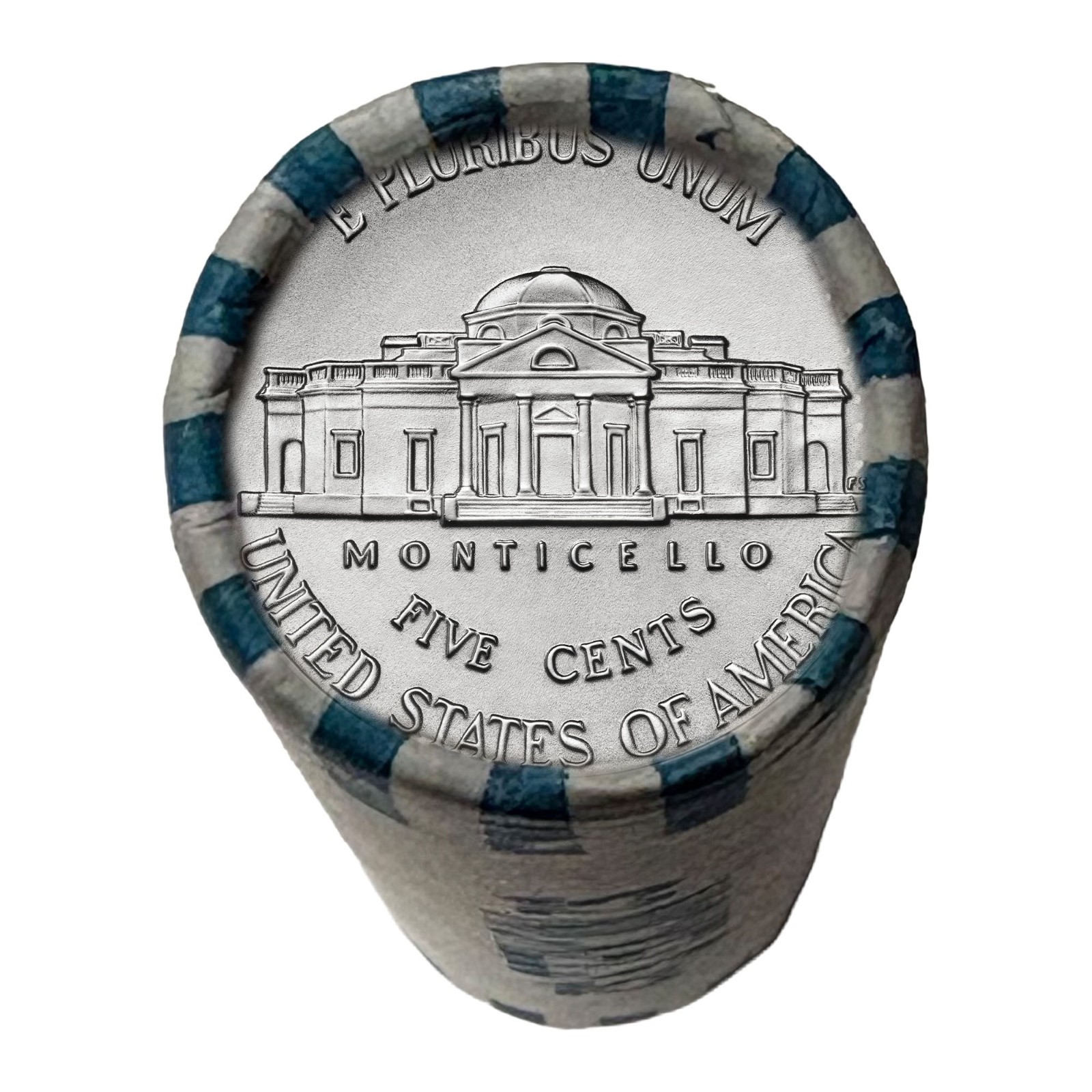 America 250 Jefferson Nickel 1776–2026 Uncirculated $2 Roll 1-Year Issue P Mint