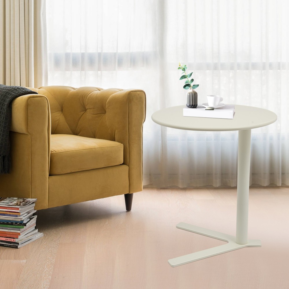 Round Side Table with Y-shaped Base, Side Table for Small Spaces,Couch End Table