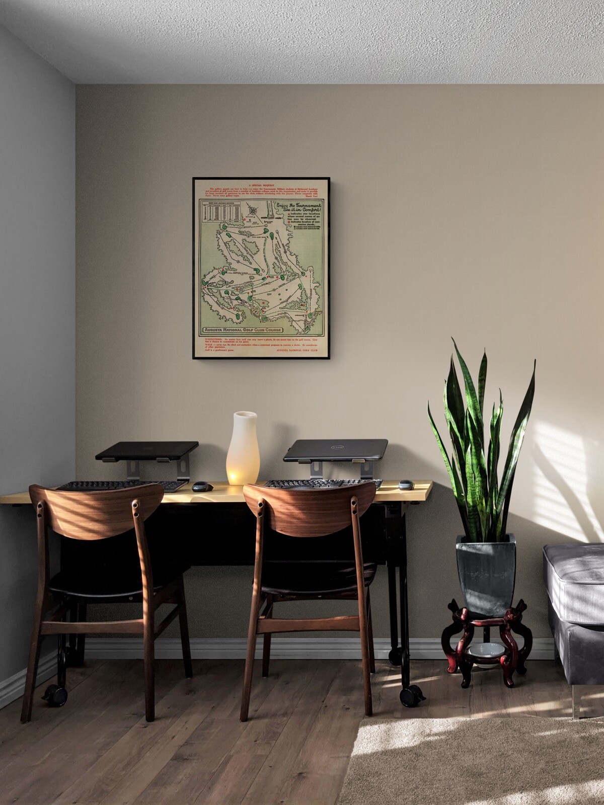 1954 Augusta National Masters Golf Tournament Course Map Art Print - 18x24