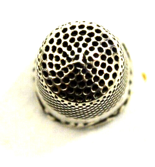 Antique Scroll Border Sterling Silver Size 7 Thimble