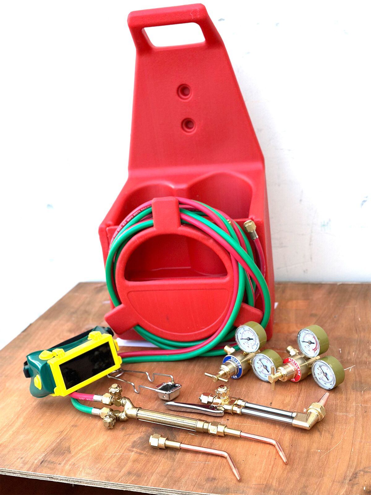 HVAC Portable Oxygen Acetylene Welding Cutting Torch Kit w/ Carrying Tote & Hose