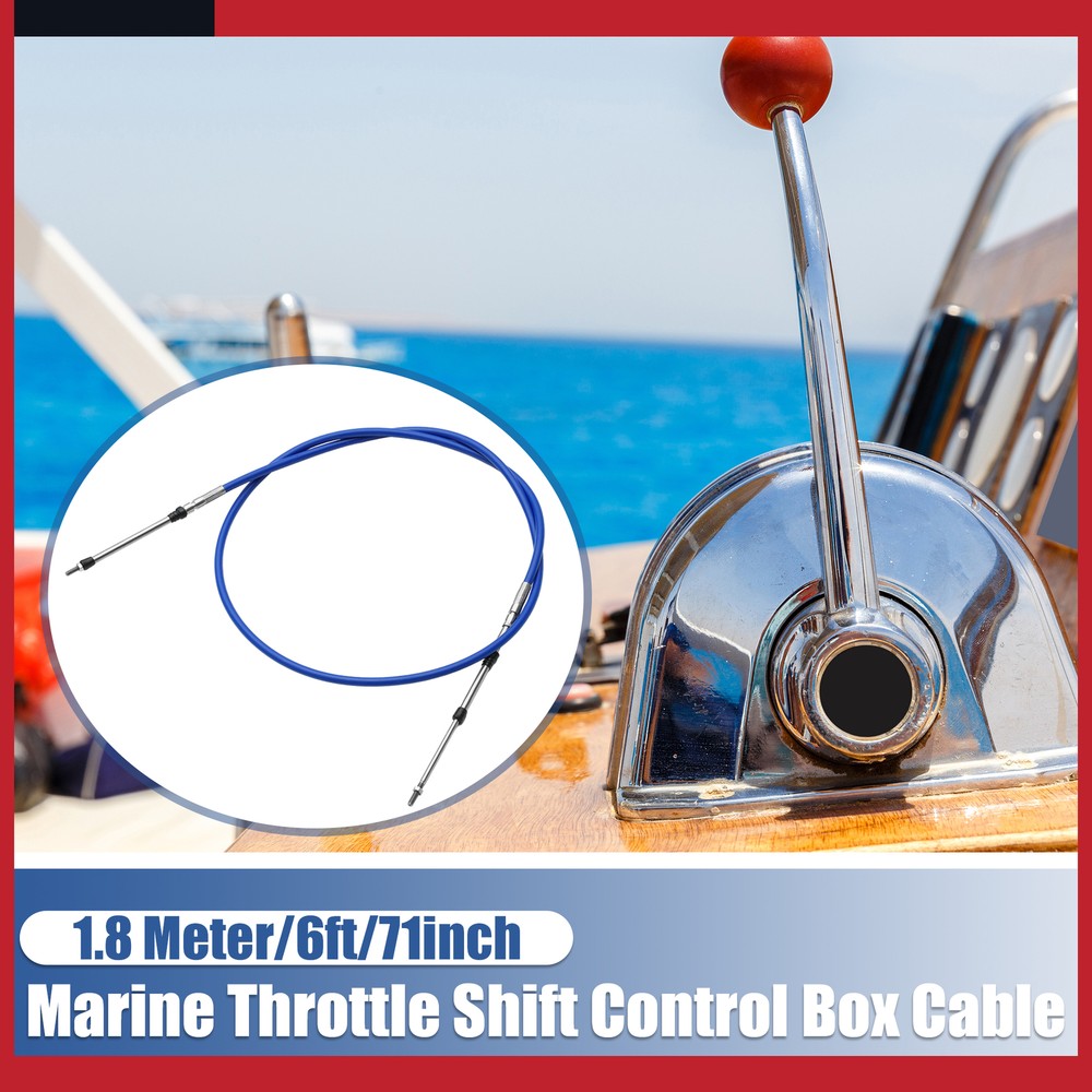 Universal 6ft 71" Marine Throttle Shift Remote Control Box Cable Pack of 2