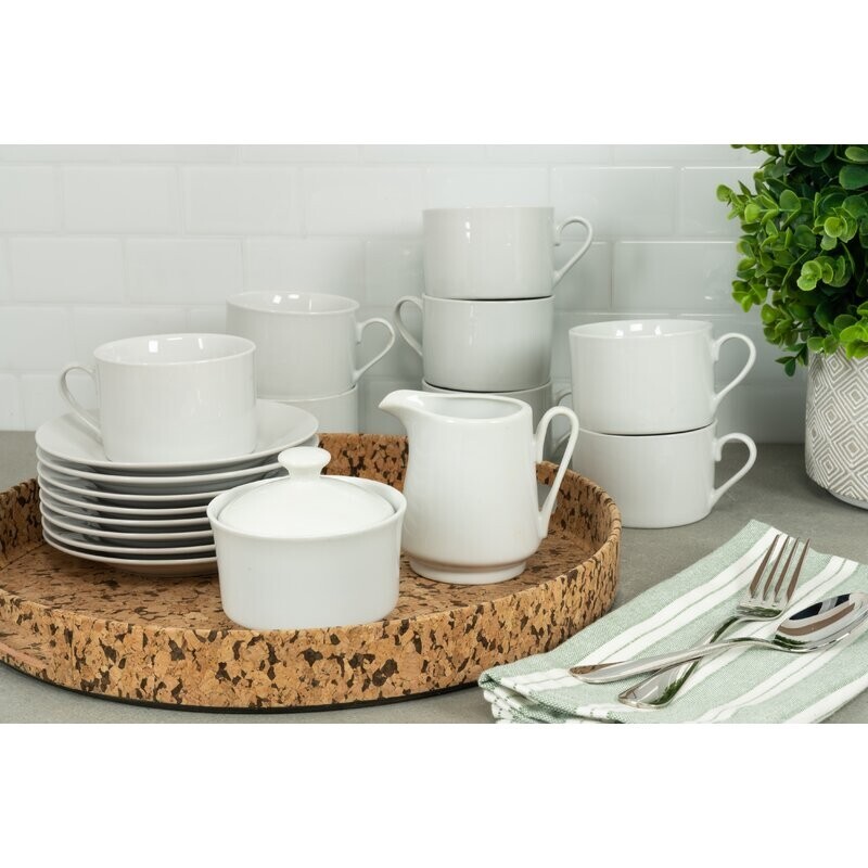 44-Piece White Porcelin China Dinnerware