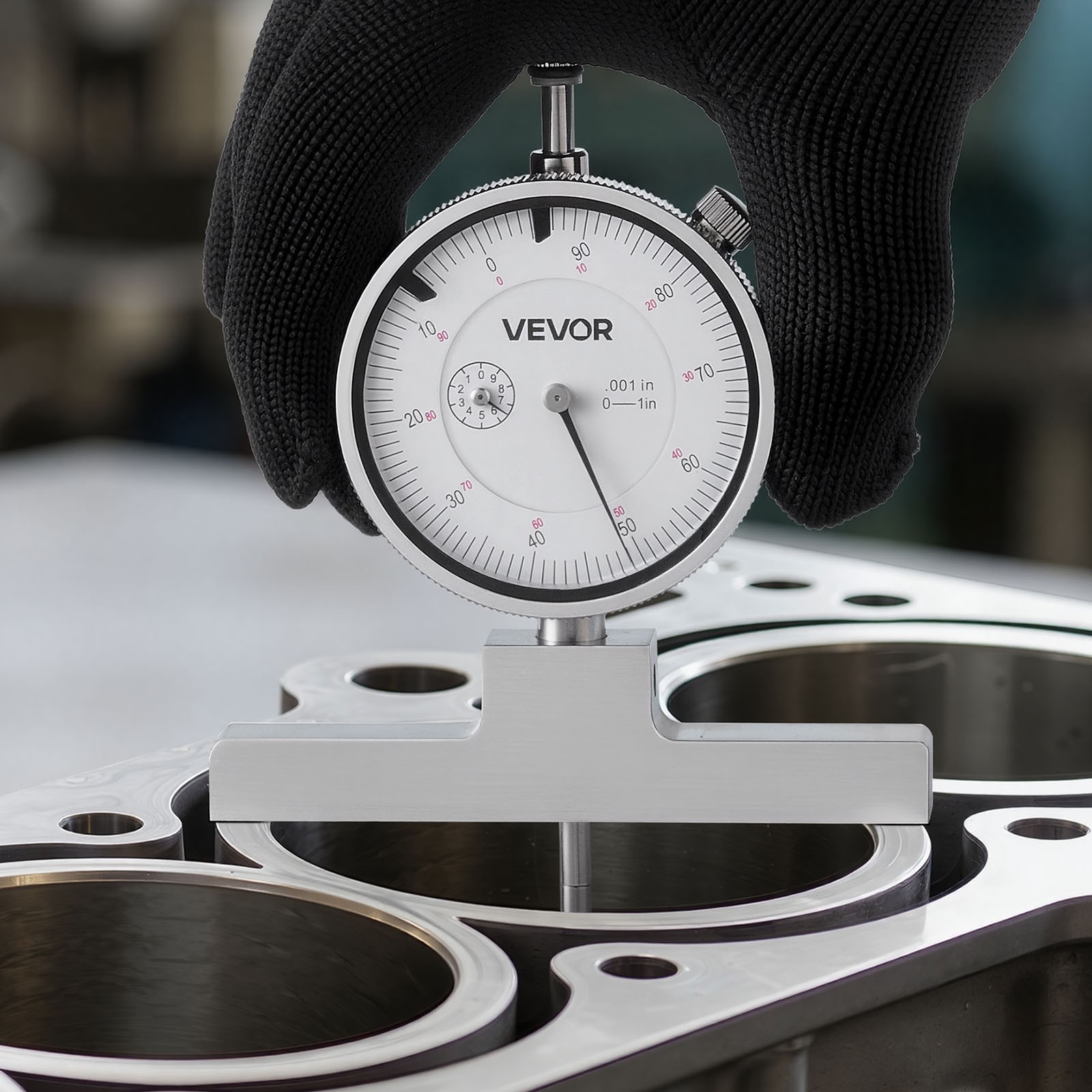 VEVOR Depth Gauge Micrometer 0-22in Range with 4 Anvils and 6 Rods Precision