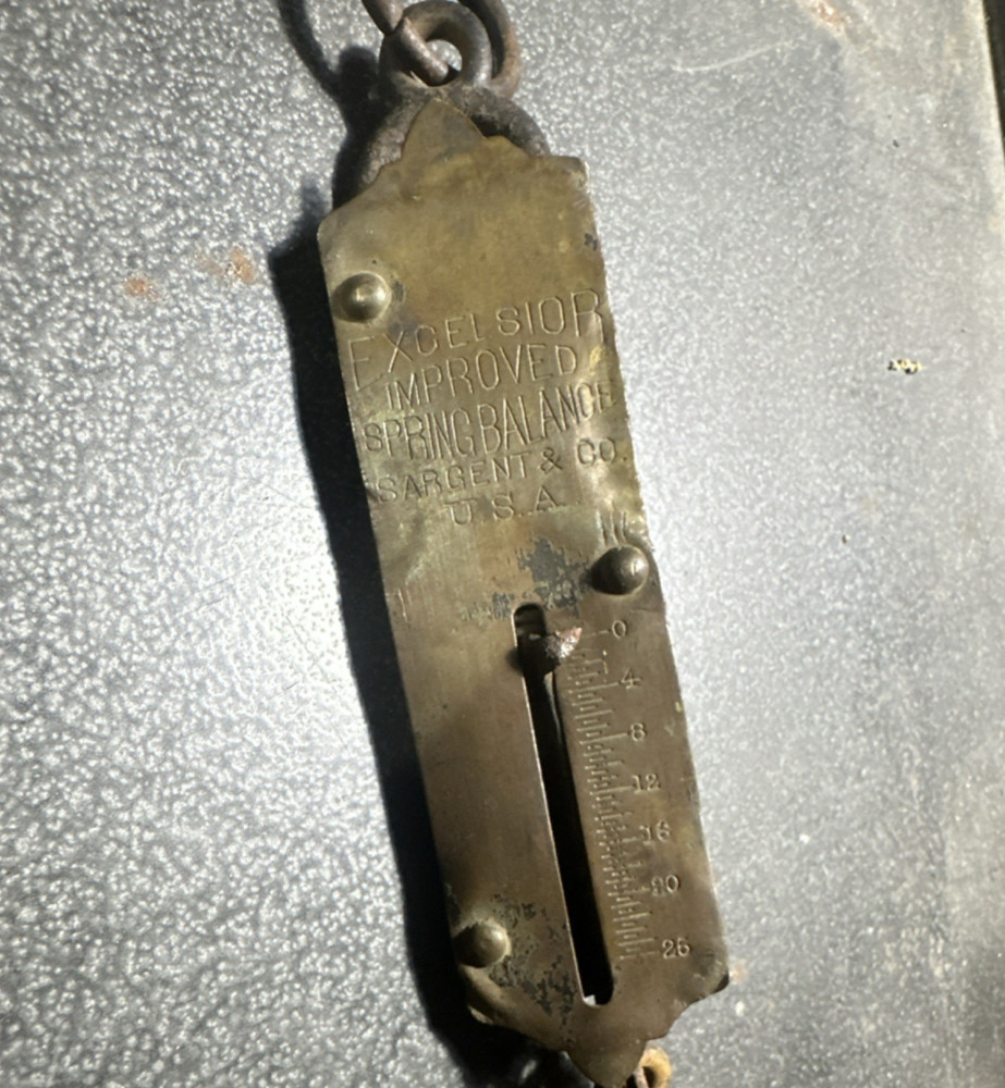 Excelsior Improved Spring Balance Scale Brass Sargent & Co USA