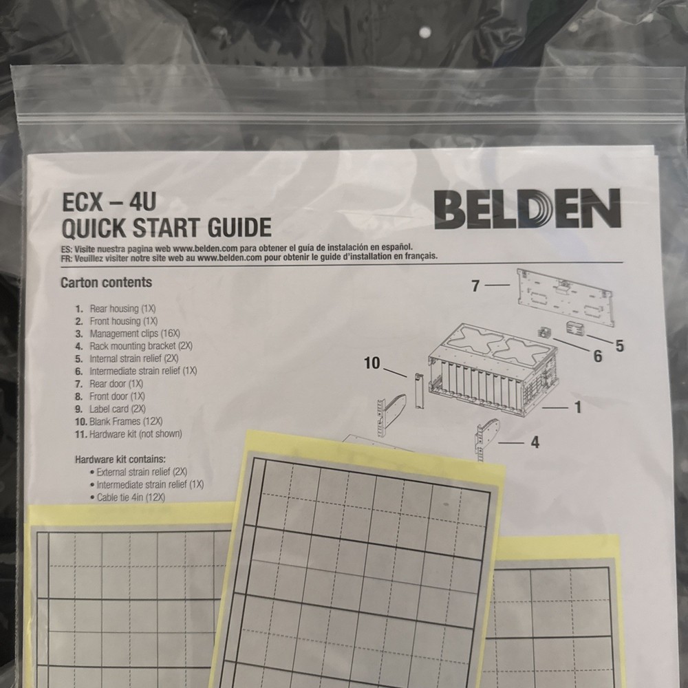 Belden ECX-04U FX ECX 4U Patch Panel Housing 19" Width (NEW OPEN BOX)