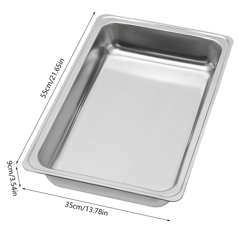 Foldable Frame Stainless Steel Buffet Set, 4.76 Quart(Each), Silver