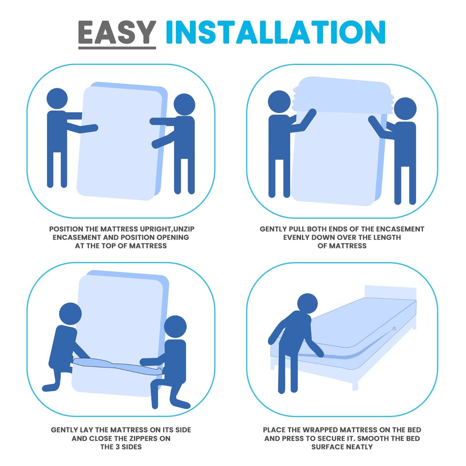 Zippered Mattress Encasement Waterproof Protector Hypoallergenic Mattress Cover