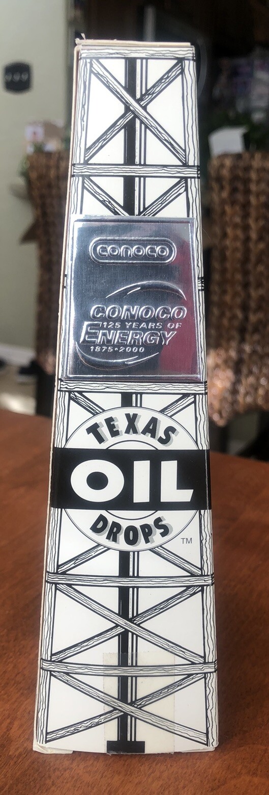 Conoco Oil 125 Years Of Energy Derrick Shaped Box Texas Oil Drops  Commemorative