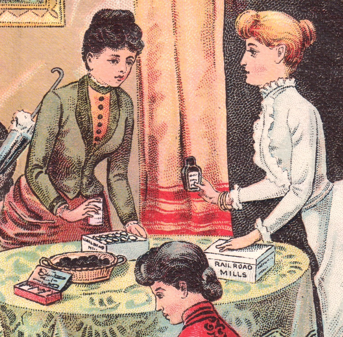 Railroad Snuff RARE 19th Century Tobacco Dorcas Sewing Society Helmes Trade Card