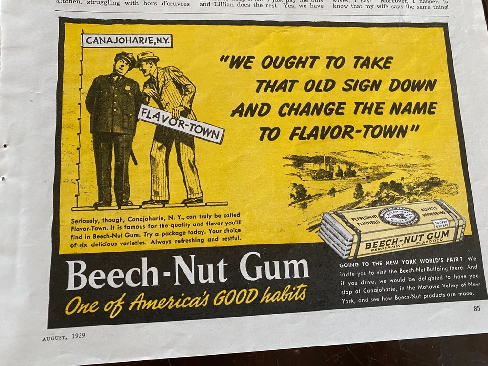 Beech Nut Gum, Vintage Print Ad, a