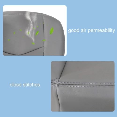 FZJDSD 2PCS 922 Driver Side Bottom Microfiber Leather Replacement Seat Gray