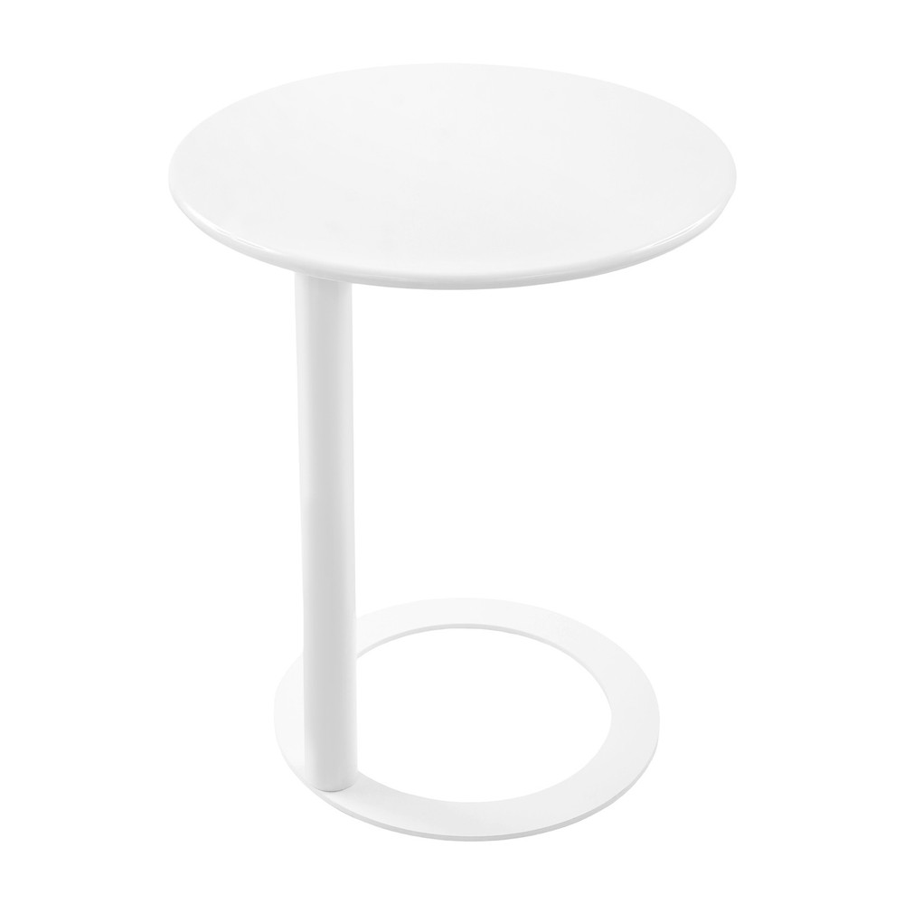 60x74cm Round Side Table with O-shaped Base, Side Table for Small Spaces