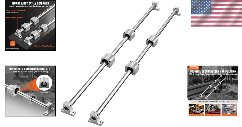 Ultimate Linear Motion Guide Set – 4 Slide Blocks & 2 Rails for DIY Automation