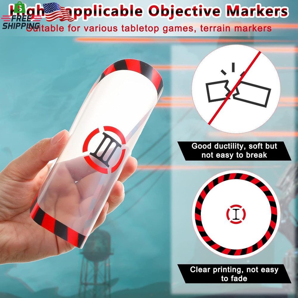 Libima 6 Pcs Objective Point Markers round PVC Objective Marker Gaming Accessory