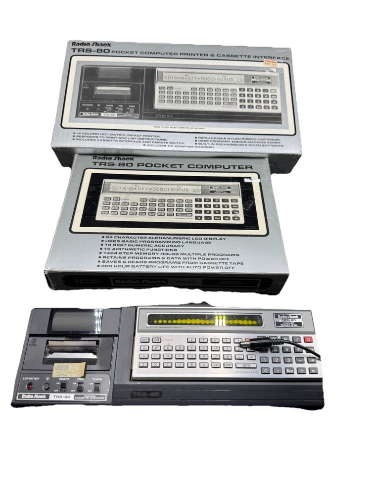 Radio Shack TRS-80 Pocket Computer Printer Cassette Interface Boxes  Manuals