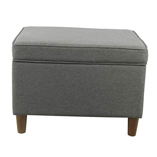 24" Storage Ottoman, Gray Gary