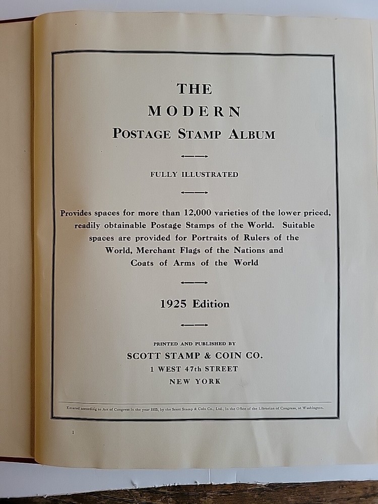 Modern Postage Stamp Album Fully Illustrated 1925 Edition