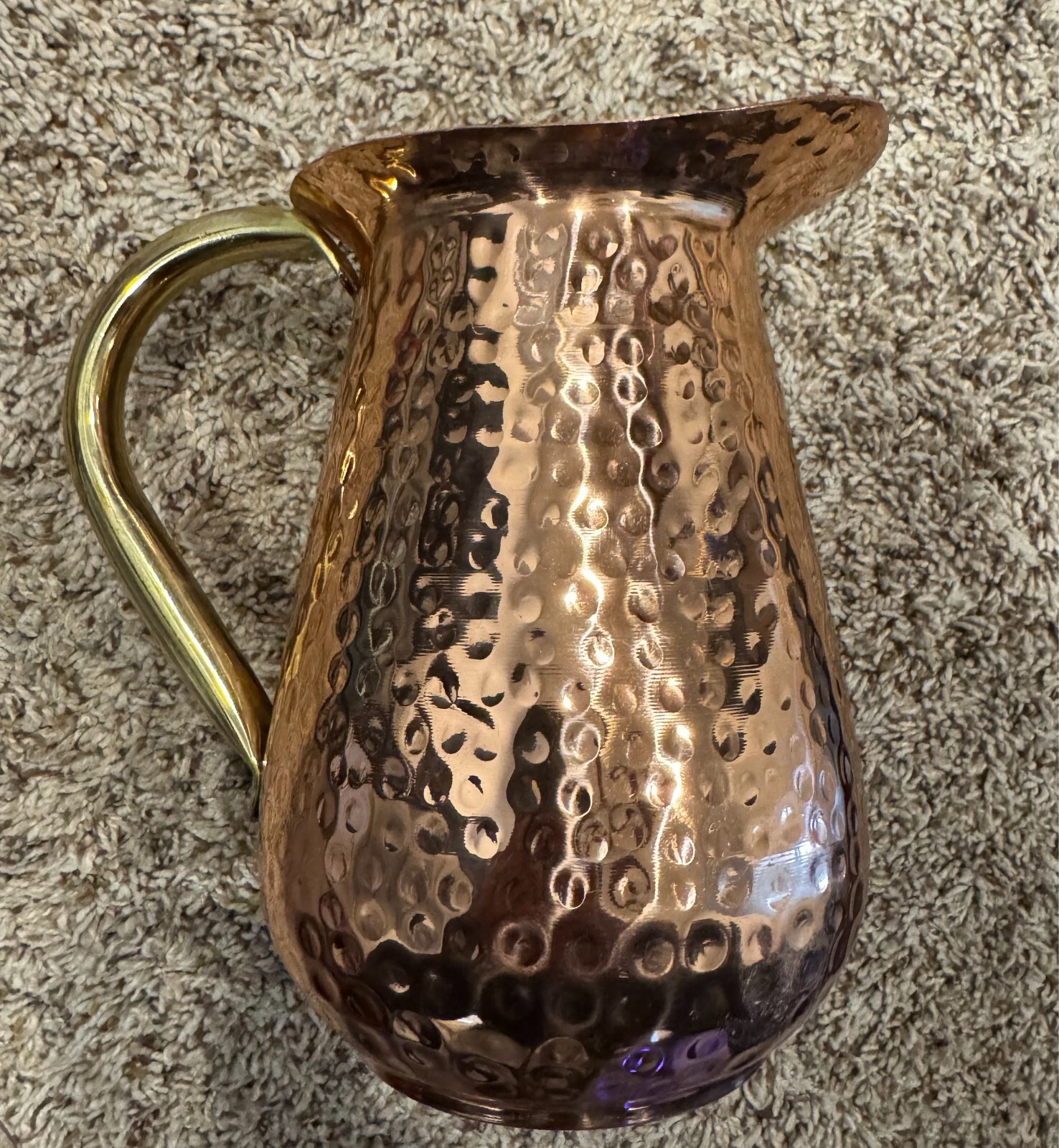 NEW Copper Water Pitcher Jug With Lid - 10" total height, 2000ml, 2L Capacity