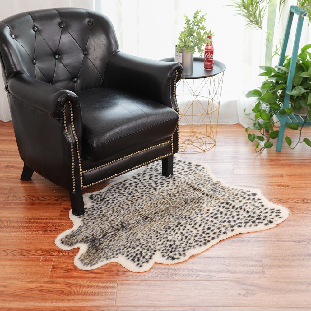 Animal Printed Zebra Leopard Tiger Cow Hide Faux Fur Rug Carpet Blanket Washable