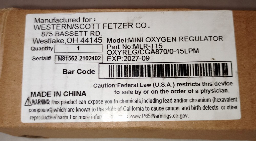 Western MLR-115 Oxygen Regulator