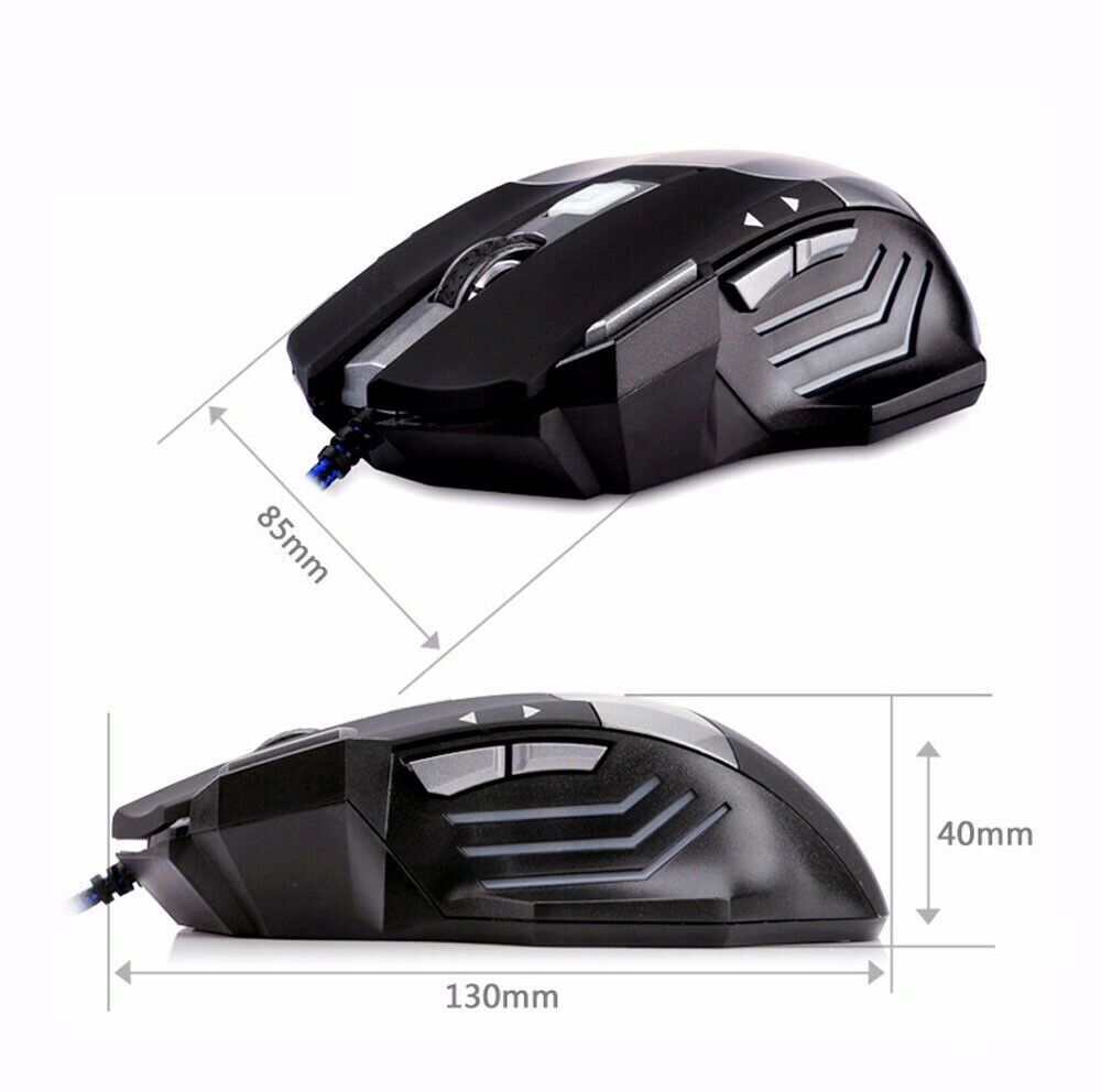 Gaming Mouse 7 Button USB Wired LED Breathing Fire Button 3200 DPI Laptop PC