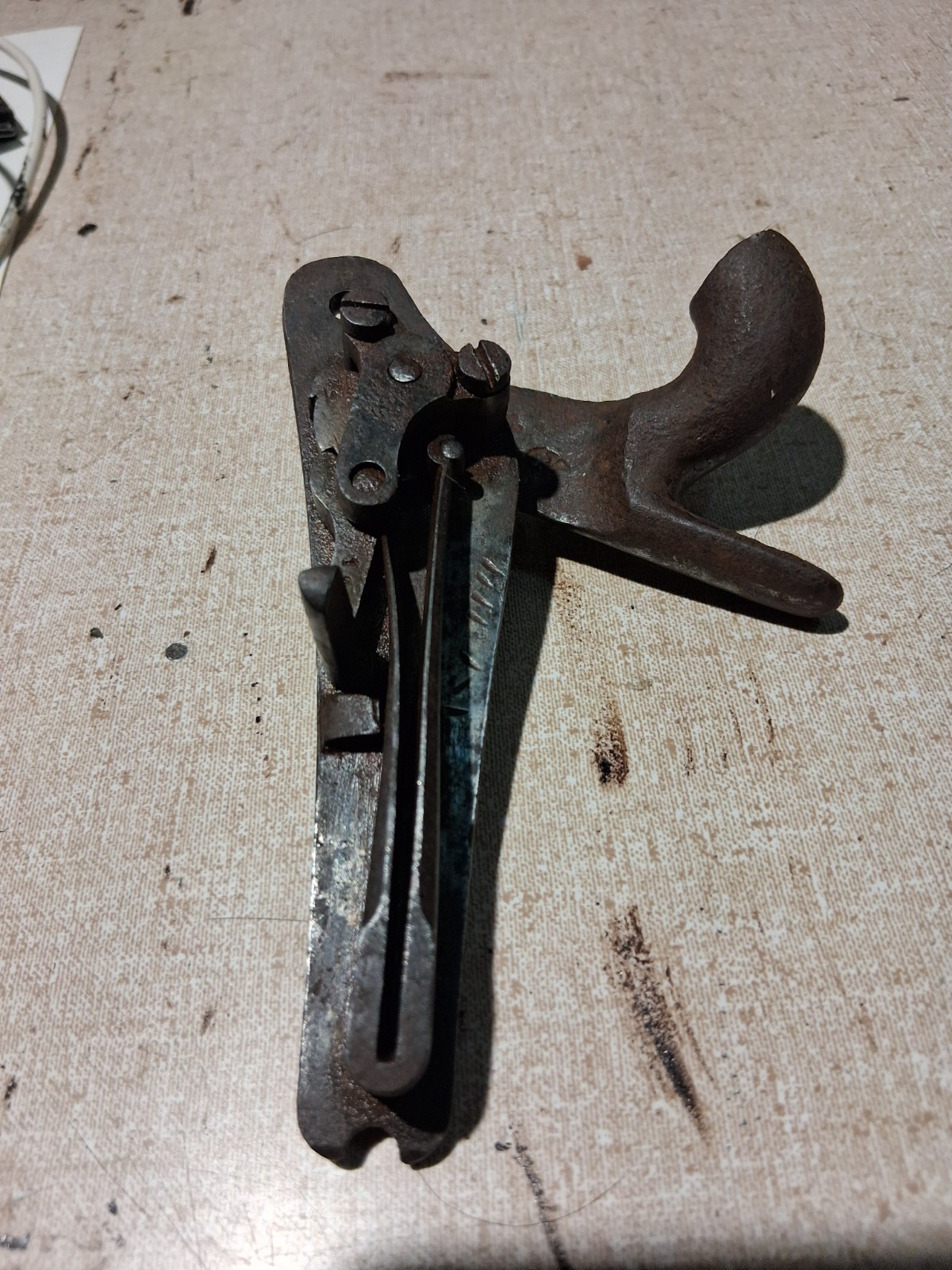 Antique Musket Rifle F.J. Malherbe? Hammer Lock Plate & Trigger Guard Assembly